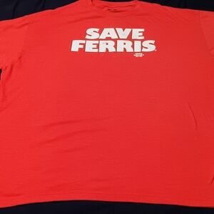 Ferris Buellers Day Off Red 'Save Ferris' Graphic T-Shirt